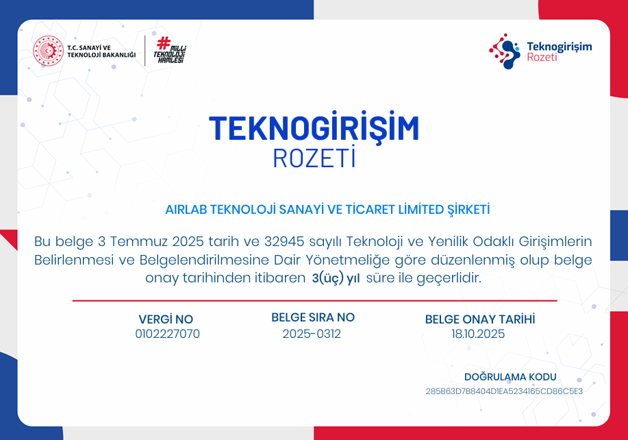 Republic of Türkiye Ministry of Industry and Technology Technoventure Badge